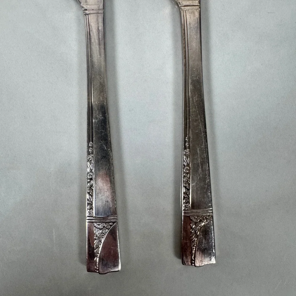 Set of‎ 2 Oneida Nobility Plate Silver Plated Butter Spreader Knife Caprice